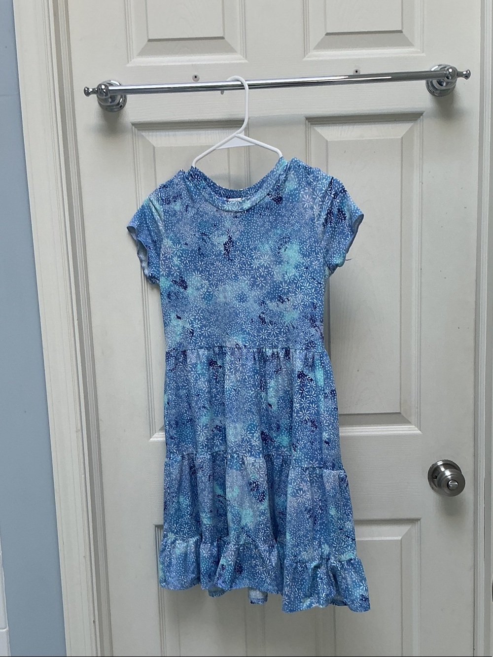 Knitworks Blue Snowflake Tiered Girls' Dress